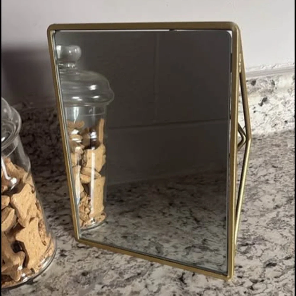 Gold Rectangular Tilt Vanity Mirror